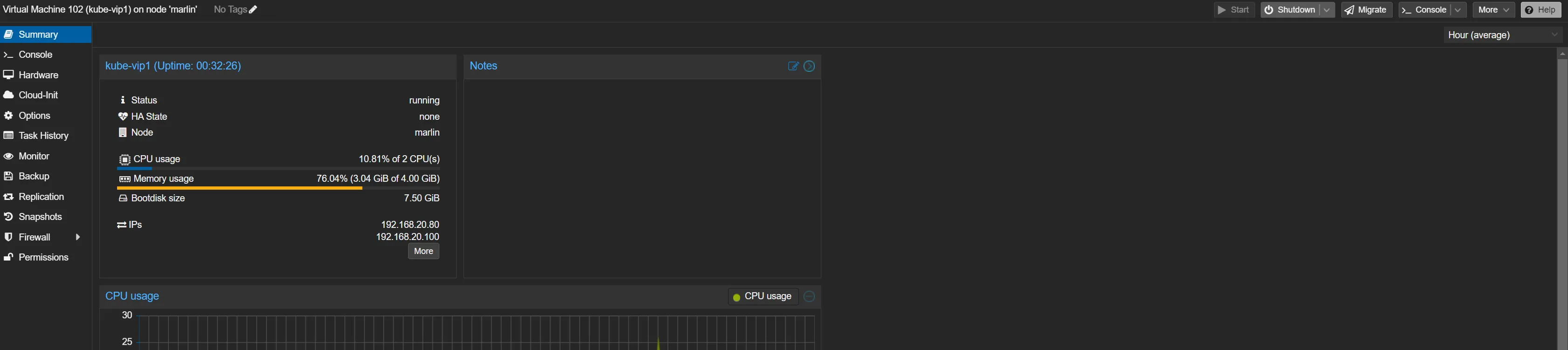 VMをシャットダウン