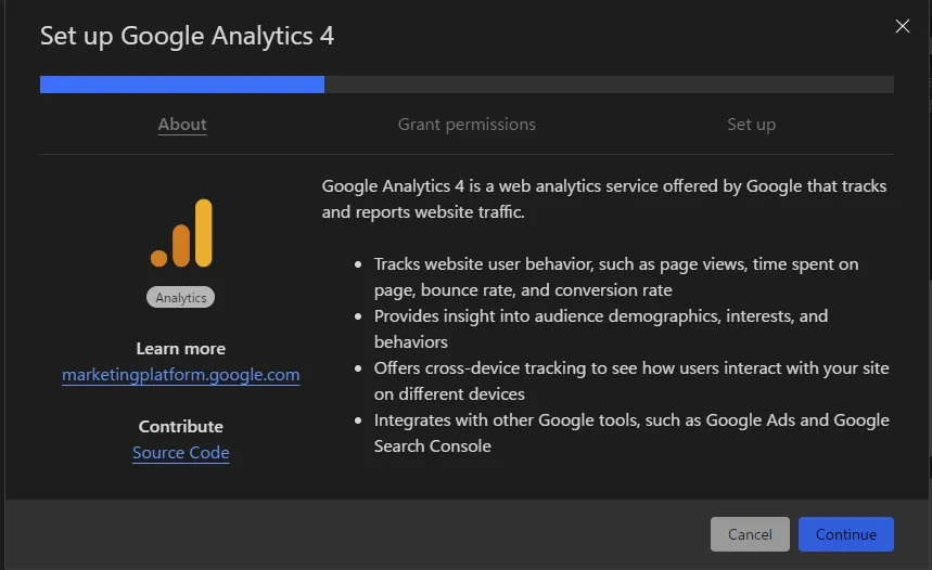 Zaraz GA4セットアップ画面